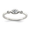 Sterling Silver Rhodium-plated Polished White Topaz Ring