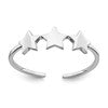 Sterling Silver Rhodium Plated Stars Adjustable Ring