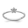 Sterling Silver Rhodium Plated CZ Star Ring