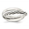 Sterling Silver Polished & Twisted Intertwined Rings