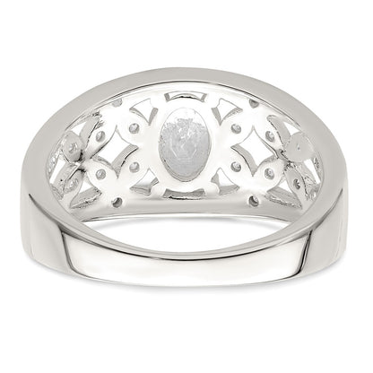 Sterling Silver CZ Flower Ring