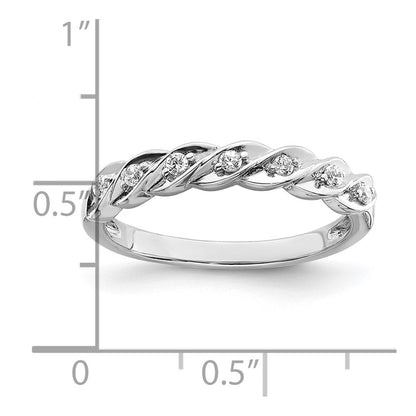 Sterling Silver RH Polished CZ Twisted Ring