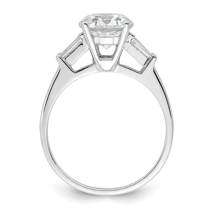 Sterling Silver Rhodium-plated CZ Two Piece Wedding Set Rings