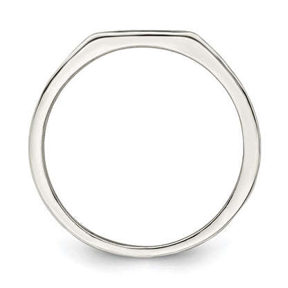 Sterling Silver Rhodium-plated Enameled Cross Ring