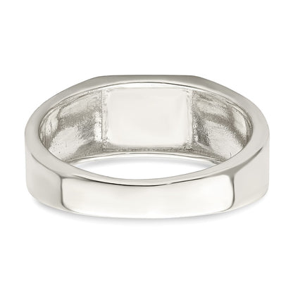 Sterling Silver Rhodium-plated Enameled Cross Ring