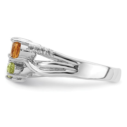 Sterling Silver RH-plated 1.09t.w. CI/PE/LSBT/WT Ring