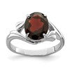 Sterling Silver Rhodium-plated Garnet Ring