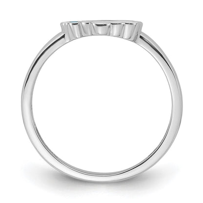 Sterling Silver RH-plated Multi-color Enameled Rainbow Children's Ring