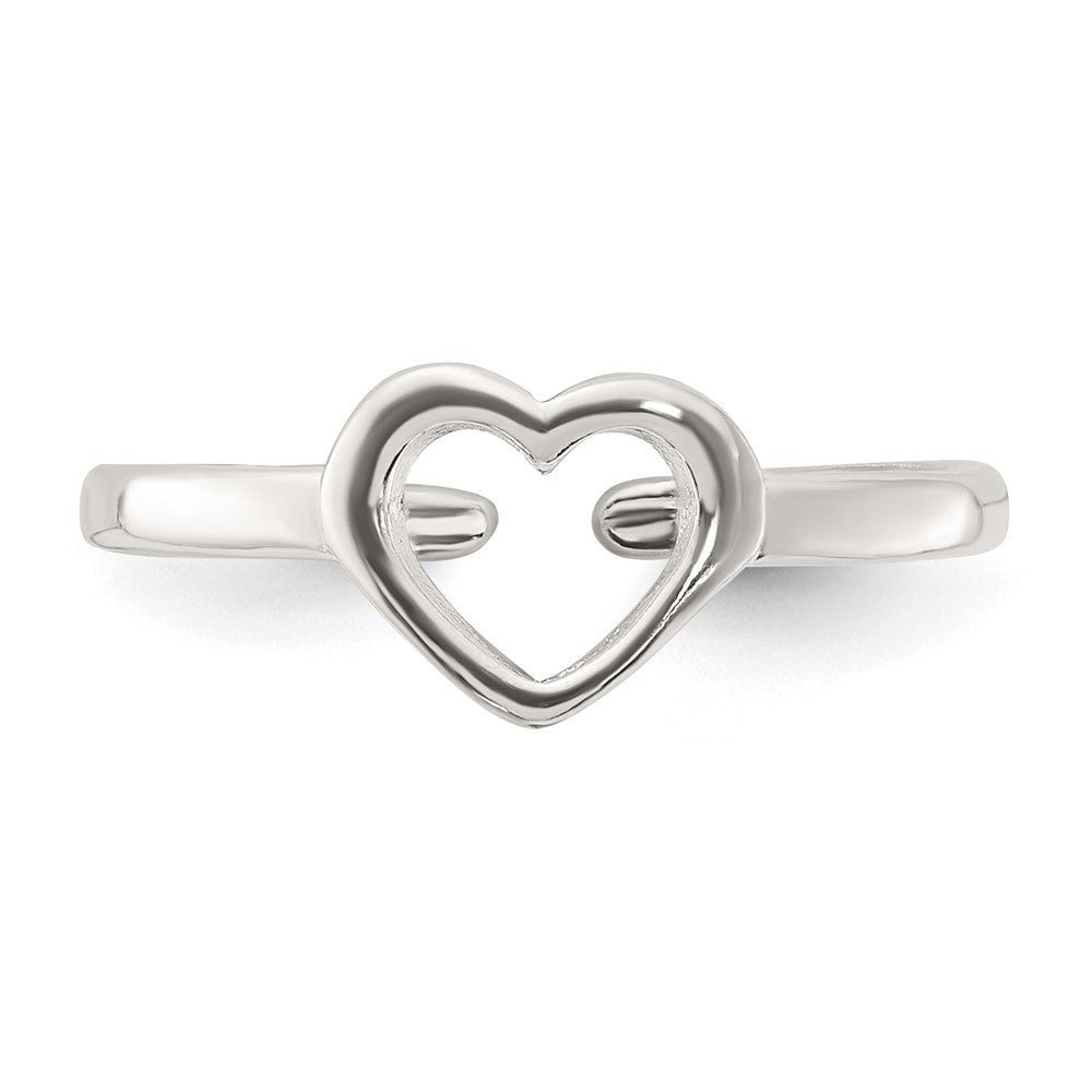 Sterling Silver Polished Heart Toe Ring