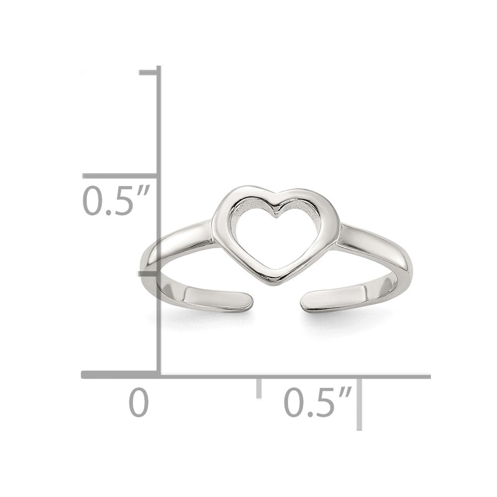 Sterling Silver Polished Heart Toe Ring