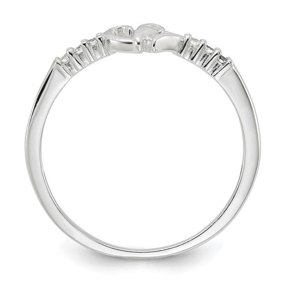 Sterling Silver E-coated CZ Heart Ring