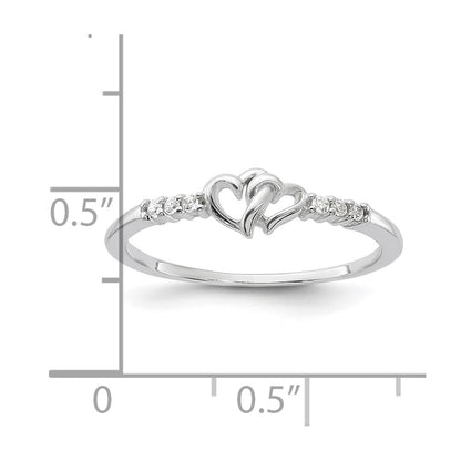 Sterling Silver E-coated CZ Heart Ring