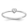 Sterling Silver Rhodium-plated CZ Heart Ring
