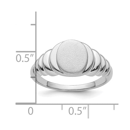 Sterling Silver Rhodium-plated Satin and Polished Signet Ring