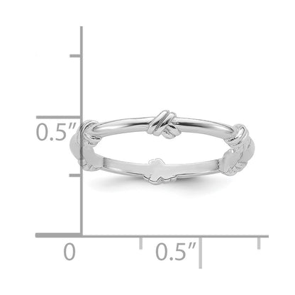 Sterling Silver Rhodium-plated Knot Ring