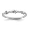 Sterling Silver Rhodium-plated Clear CZ Knot Ring
