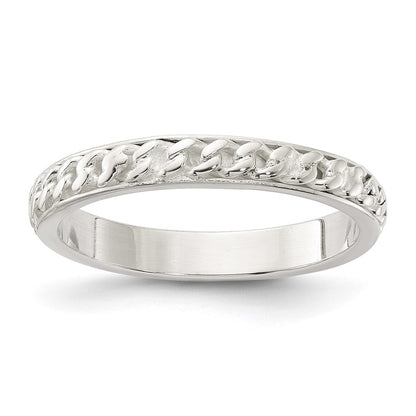 Sterling Silver Chain Inlay Design 3mm Band
