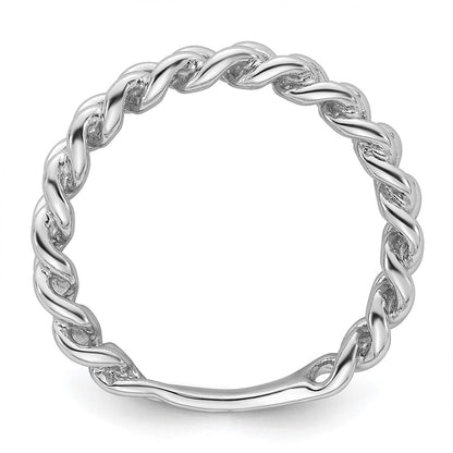 Sterling Silver Rhodium-plated Polished Chain Link Ring