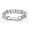 Sterling Silver Rhodium-plated Polished Chain Link Ring