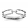 Sterling Silver Rhodium-plated Polished Ring