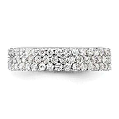 Sterling Silver Rhodium-plated 4mm CZ Eternity Band