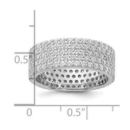 Sterling Silver Rhodium-plated 6mm CZ Eternity Band