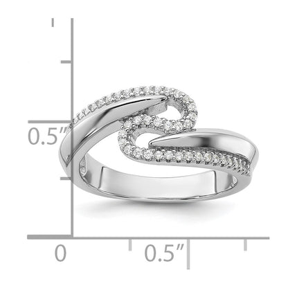 Pure Fire Sterling Silver Rhodium-plated Fancy CZ Ring