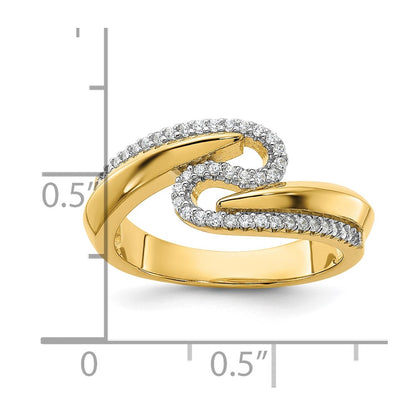 Sterling Silver Gold-tone Fancy CZ Ring