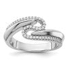 Pure Fire Sterling Silver Rhodium-plated Fancy CZ Ring