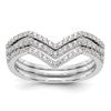 Sterling Silver Rhodium-plated CZ V-Shaped 3 Band Set