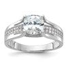 Sterling Silver Rhodium-plated CZ Ring