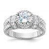 Sterling Silver Rhodium-plated CZ Rope Design Ring