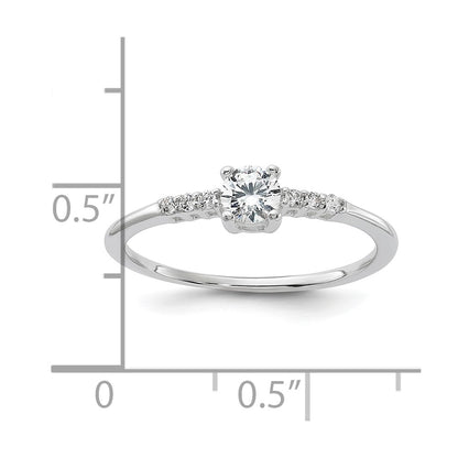 Sterling Silver E-coated CZ Ring