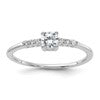 Sterling Silver E-coated CZ Ring