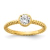 Sterling Silver Gold-tone CZ Twisted Ring