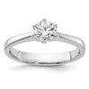 Sterling Silver Rhodium-plated 5mm Round CZ 6-prong Engagement Ring