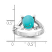 Sterling Silver Rhodium-Plated Polished Imitation Turquoise Ring