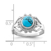 Sterling Silver Rhodium-plated Reconstituted Turquoise Ring