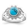 Sterling Silver Rhodium-plated Reconstituted Turquoise Ring