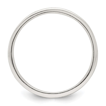 Sterling Silver Polished Oxidized Patterned Men's Band Ring