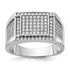 Sterling Silver Rhodium-plated CZ Signet Ring