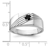 Sterling Silver Rhodium-plated Black Onyx Signet Men's Ring