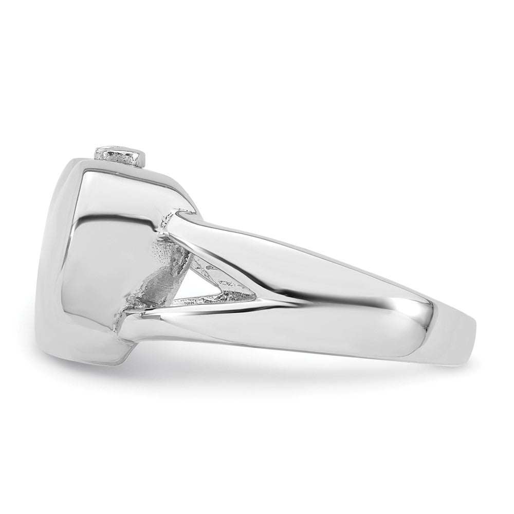 Sterling Silver Rhodium-plated Polished Heart Ash Holder Size 7 Ring