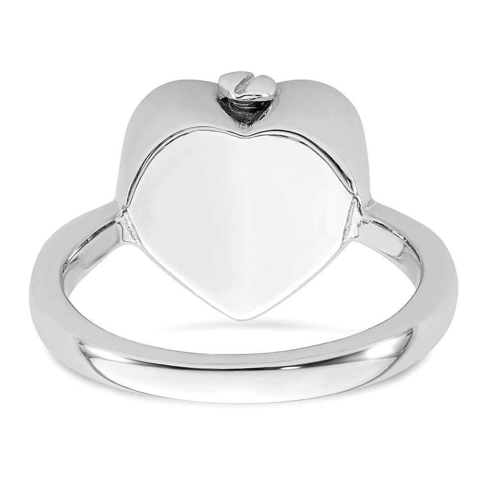 Sterling Silver Rhodium-plated with Rose-tone Circle Celtic Heart I STILL NEED YOU CLOSE TO ME (Inside) Ash Holder Size 7 Ring