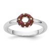 Sterling Silver Rhodium-plated Children's Size 3 Brown with Pink and White Enamel Sprinkled Donut Ring