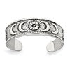 Sterling Silver Polished and Antiqued Moon and Star Toe Ring