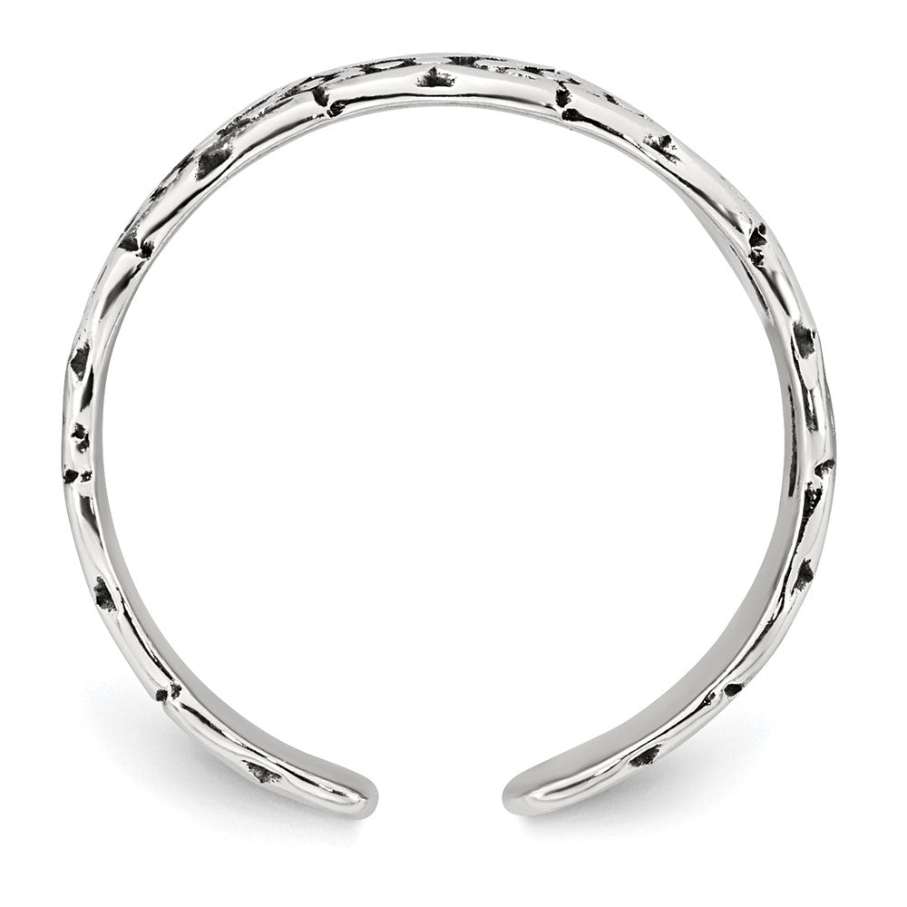 Sterling Silver Polished and Antiqued Butterfly Toe Ring