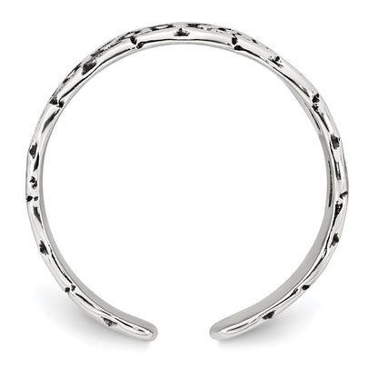 Sterling Silver Polished and Antiqued Butterfly Toe Ring