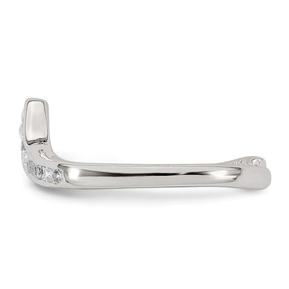 Sterling Silver Polished CZ Toe Ring