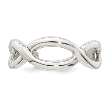 Sterling Silver Polished Criss Cross Adjustable Toe Ring